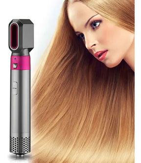 Transforme Seu Cabelo com a Escova Secadora 5 em 1: Volumizador, Massajador de Couro Cabeludo, Modelador, Alisador e Secador!